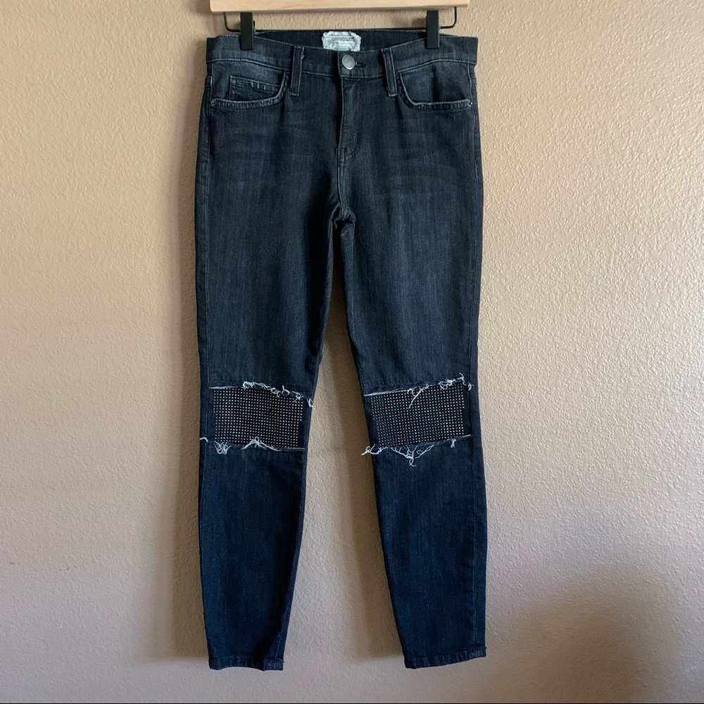 Current Elliott The Stiletto Jean Studded Knees Black Size 27